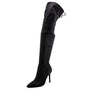 New Aldo asteille suede over knee black heel boot
